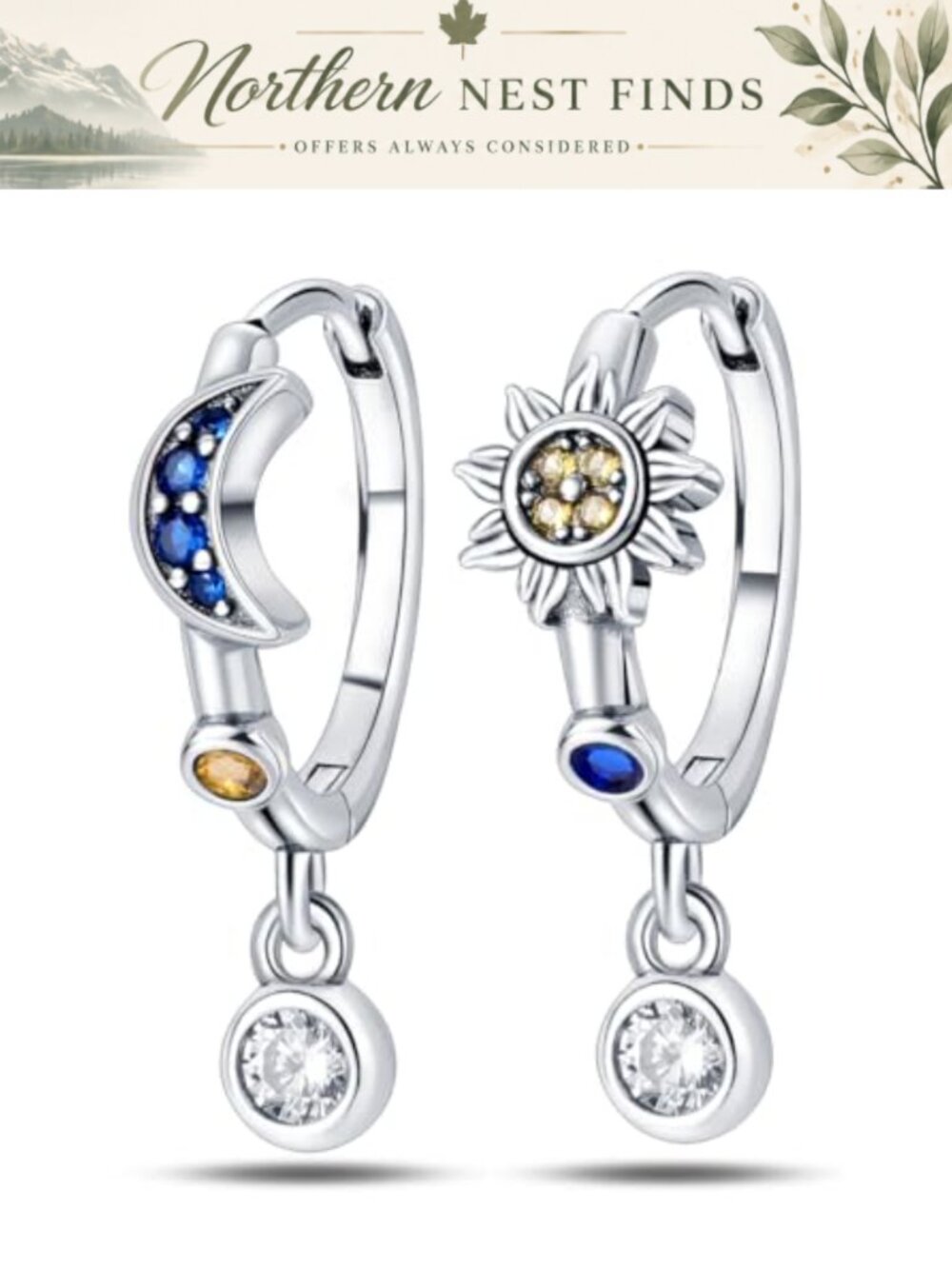 925 Sterling Silver Earrings for Women Cubic Zirconia Drop Hypoallergenic Gift